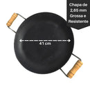 IronGrill - Discos de Arado de Aço Reforçado com Alças de Madeira - Entrega Grátis