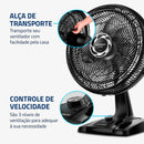 Ventilador de Mesa 40cm Turbo Mondial Preto/Prata 140W NVT-40-8P-B