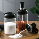 Kit Porta Tempero Condimento de Vidro com Tampa e Colher Embutida - Entrega Grátis
