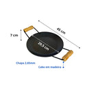 IronGrill - Discos de Arado de Aço Reforçado com Alças de Madeira - Entrega Grátis