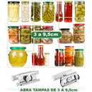 InoxFy - Abridor Ajustável Para Tampas De Palmito Azeitona Molhos Remédios e Potes em Geral - Entrega Grátis