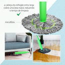 MopClean - Esfregão 2 em 1 Giratório Automático Com Desidratação Perfeito Para Limpeza Completa de Piso - Entrega Grátis